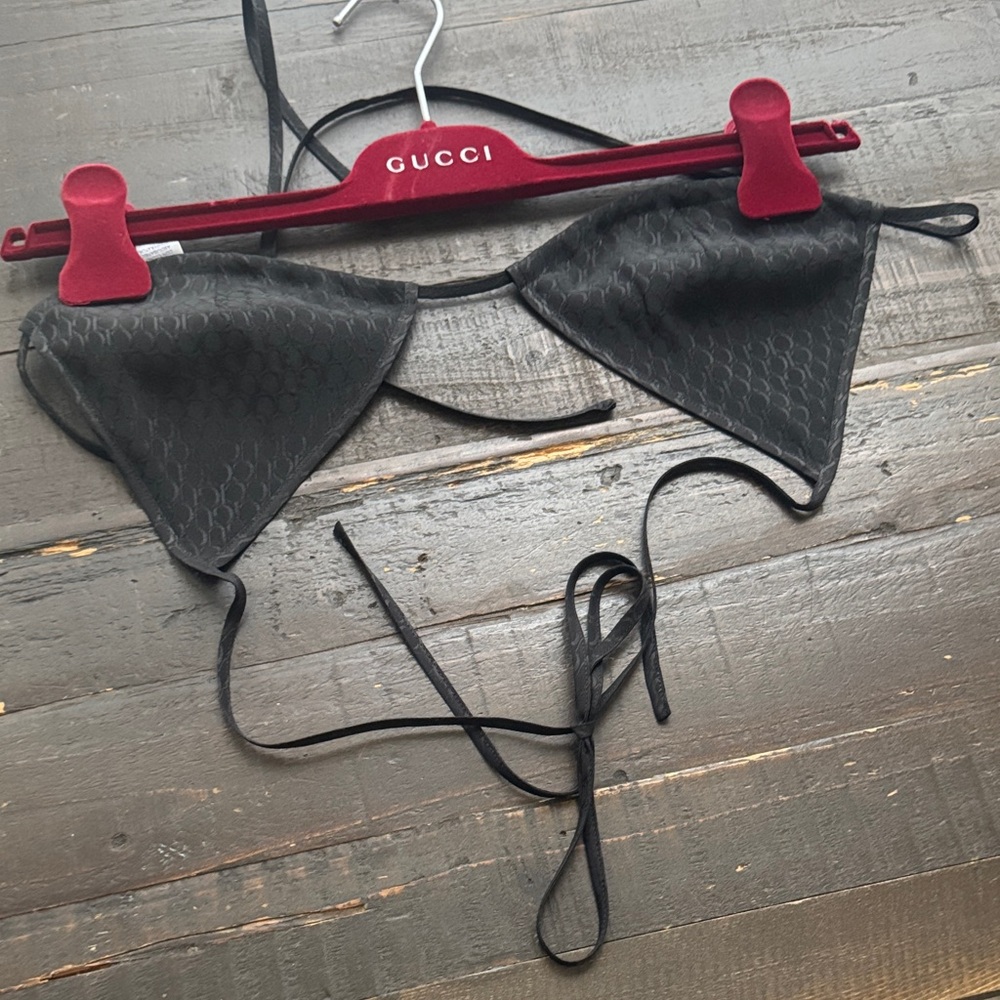 Gucci Black Textured Bralette Top